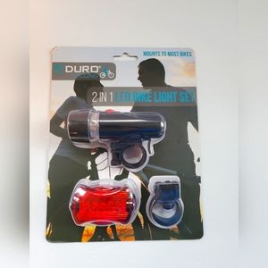 Aduro Waterproof 2 In 1 LED Lamp Bike Front Head Light & Rear Safety Flashlight